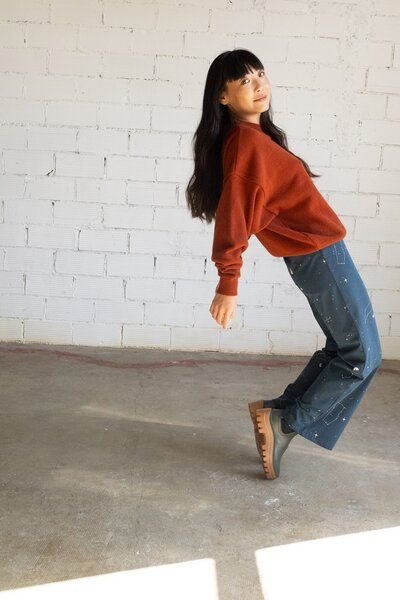 TIRALAHILACHA Gloria trousers blue constellations