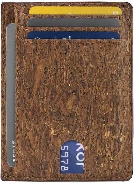 corkor Karten-Portemonnaie aus Kork mit Sichtfenster