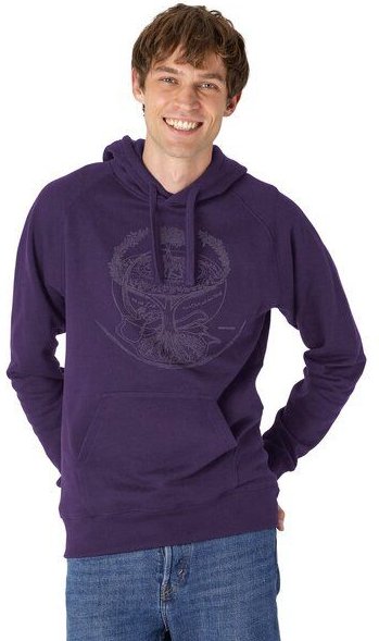Peaces.bio - handbedruckte Biomode Bio-Herren-Kapuzensweater "Weltenesche"