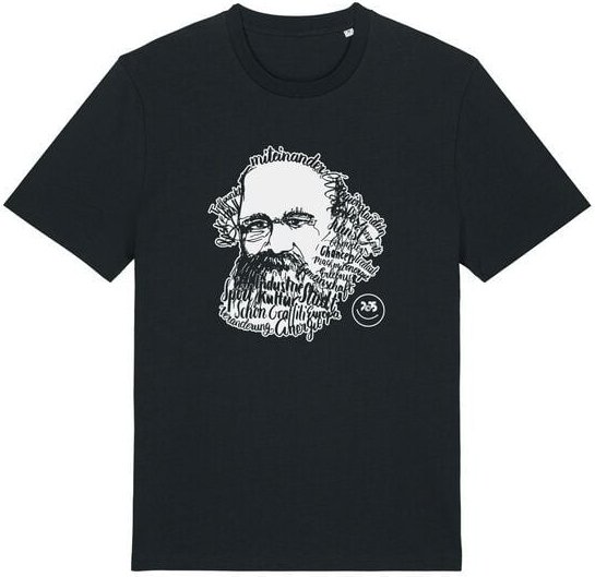 Spangeltangel T-Shirt, Karl-Marx-Motiv bedruckt, Handlettering, Chemnitz, nachhaltig, Stadt, Herren, Damen, Unisex, Biob...