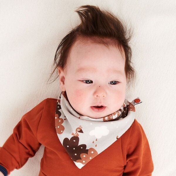 Cheeky Apple Lätzchen aus Bio-Baumwolle "Yo-yo | Dotted Lines Taupe"