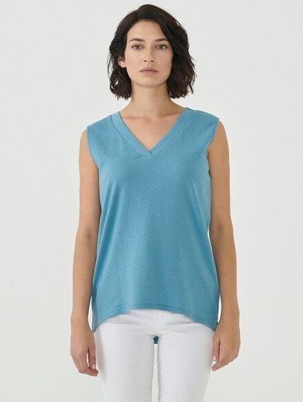 ORGANICATION Top aus Bio-Baumwolle mit Strukturmuster