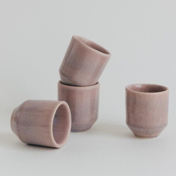 NAKOA Keramik Espresso Tassen 4er Set I Handgefertigtes Steingut I Hochwertige Espressobecher ohne Henkel I Tassen Set I...