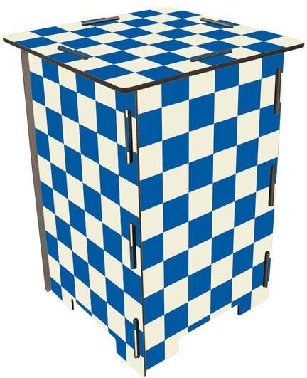 WERKHAUS Photohocker - Schachbrettmuster blau