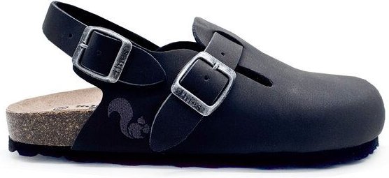 Vegane thies ® Eco Bio Backstrap Clogs aus rec. PET mit Kork-Tieffussbett