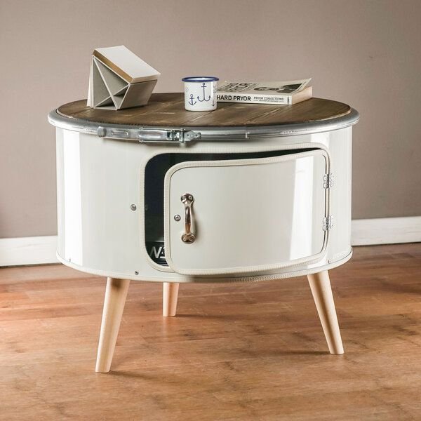 Lockengelöt Betty mit Tür - Couchtisch aus einem Hamburger Ölfass