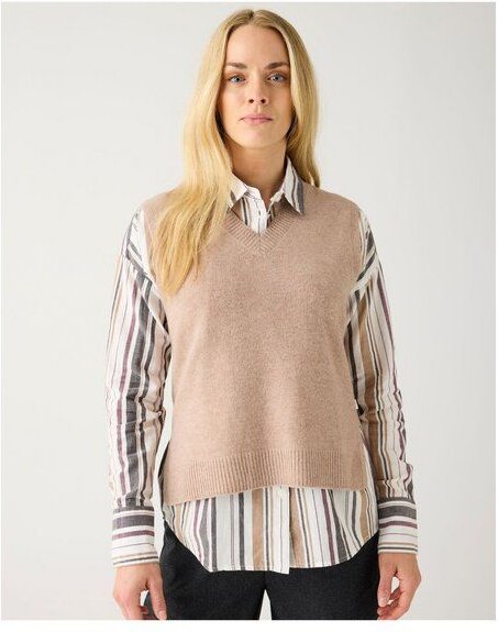 KnowledgeCotton Apparel Pullunder aus Lammwolle RWS