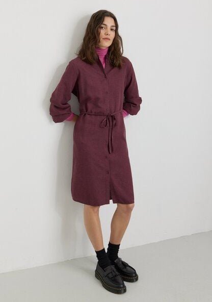 Damen Kleid aus Bluse aus Leinen und LENZING ECOVERO Viskose Mix - MELON - recolution
