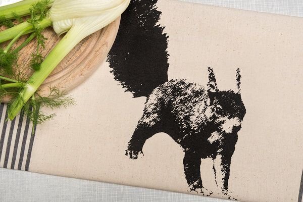 Hirschkind Bio & Fair-Trade-Geschirrtuch "Eichhörnchen"