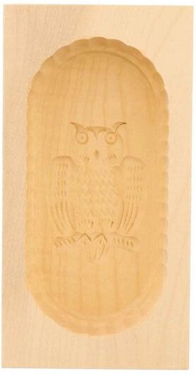 Mitienda Shop Butterform aus Holz Eulen Motiv, Sturz-Form 250g