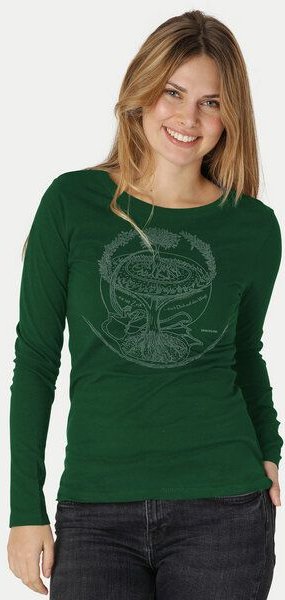 Thumbnail - Peaces.bio - handbedruckte Biomode Bio-Damen-Langarmshirt "Weltenesche"