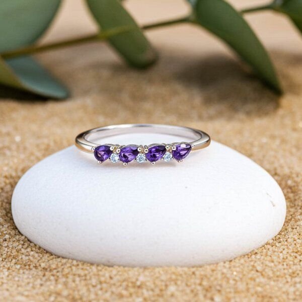 Spirit of Island Amethyst & Diamanten Ring | 925 Silber