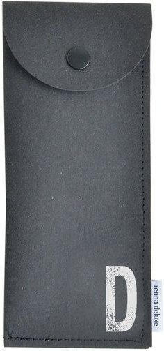 renna deluxe Stifteetui mit Monogramm, vegan, Federmäppchen, schwarz, braun, grau