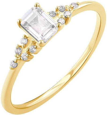 Eppi Verlobungsring mit Moissanit in Emerald-Form Adva