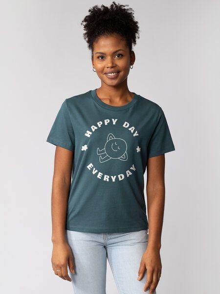watapparel T-Shirt Frauen Happy day everyday