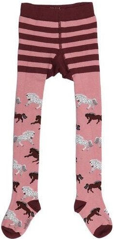 Kinder Strumpfhose Bio-Baumwolle Schimmel Horses Lila Walkiddy, GOTS-zertifizierte Tights, vegan, weiche Pferde-Strumpfh...