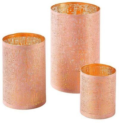 Mitienda Shop Windlicht mit Netzstruktur, rosa-gold