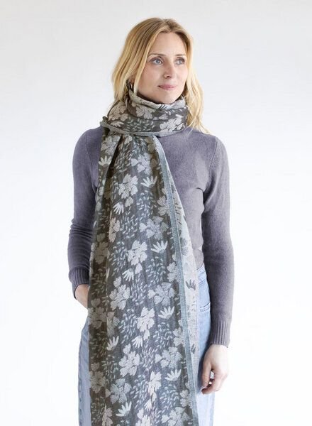 Djian Schal Jacquard 100 % Bio-Baumwolle – Fine Flowers