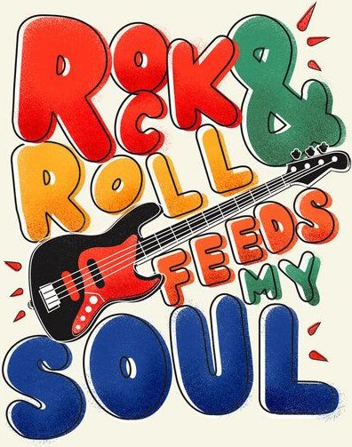 Photocircle Poster / Leinwandbild - Rock And Roll Feeds My Soul