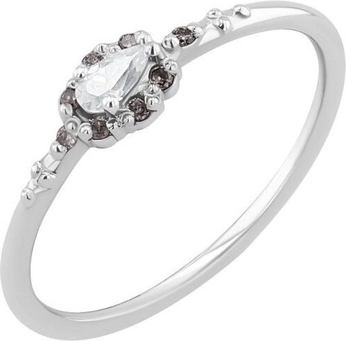 Eppi Ring mit Moissanit und Salt and Pepper Diamanten Kaylyn