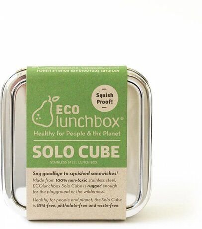 ECOlunchbox Solo Cube, quadratische Brotdose aus Edelstahl