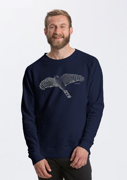 Peaces.bio - handbedruckte Biomode Bio Herren-Sweatshirt Sperber