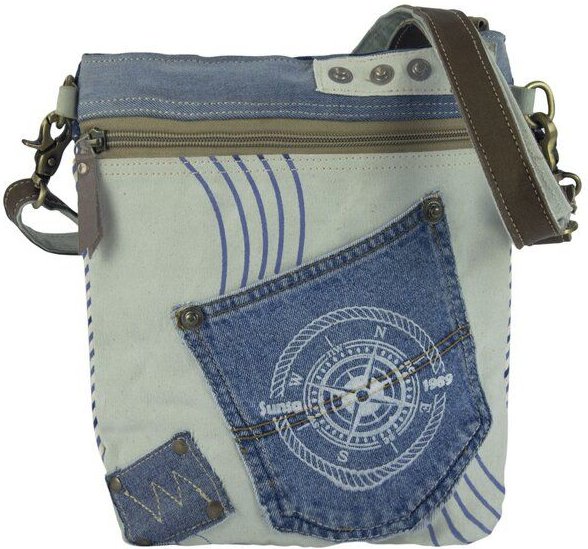 Sunsa Maritim Tasche Nachhaltig Jeans Umhängetasche
