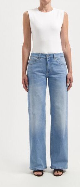 MUD Jeans Damen Jeans "Cleo Mid Loose - Light Stone Vintage"