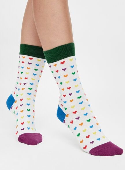 Natural Vibes Herzen Socken Bio GOTS | Bunte Socken | Herren Damen Socken