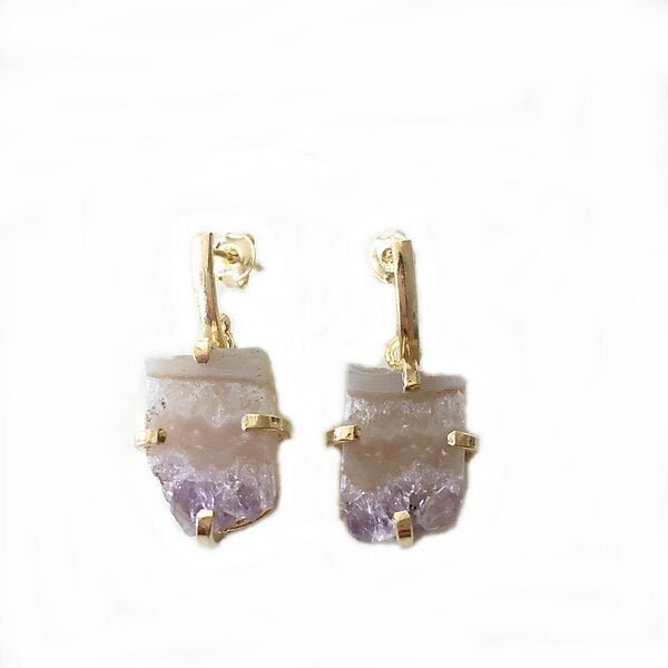 Crystal and Sage Amethyst Ohrringe