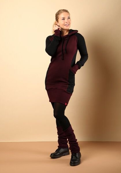 Die rote Zora Hoodiekleid mit Taschen