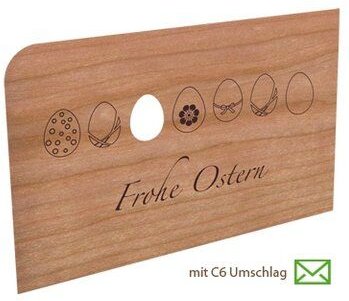 Holzpost Grußkarte Frohe Ostern