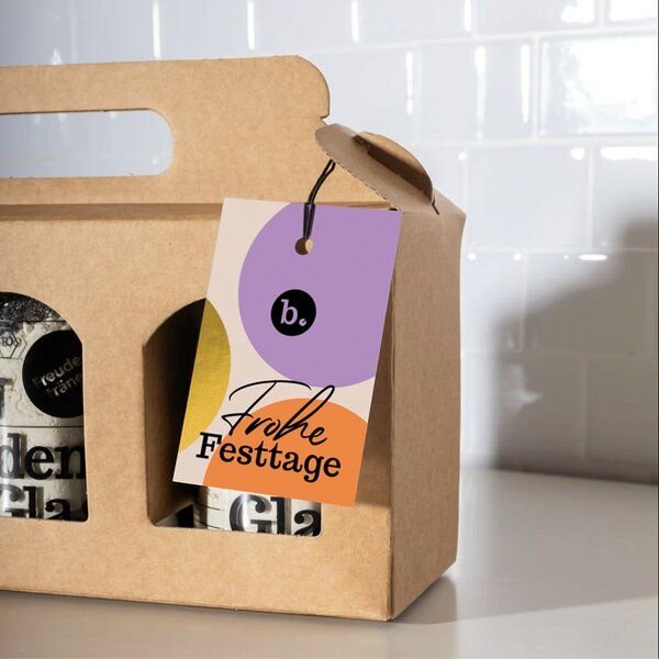 brotstoff Frohe Festtage - Geschenkset Weihnachten - Box mit zwei Brotbackmischungen im Glas