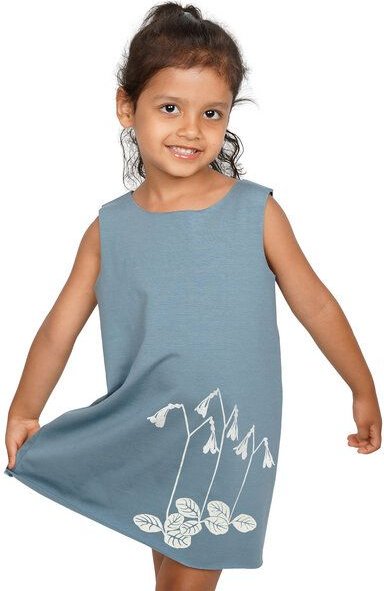 HANDGEDRUCKT "Moosglöckchen" Kinder Biokleidchen