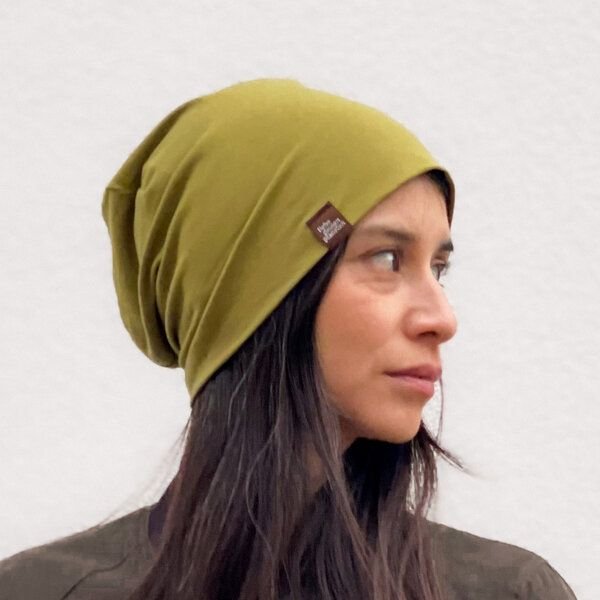 Liebe Deinen Planeten Bio Beanie in 3 Größen Herren & Damen in vielen Farben bequeme Jersey Mütze aus Bio Baumwollmix