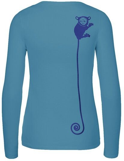 HANDGEDRUCKT "Teeny Weeny Goblin" Frauen Longsleeve aus reiner Biobaumwolle (kbA)