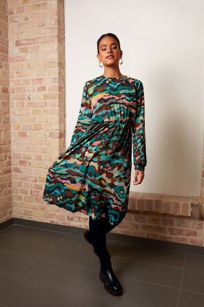 Thumbnail - WiDDA berlin Midikleid mit grafischem Muster aus ECOVERO