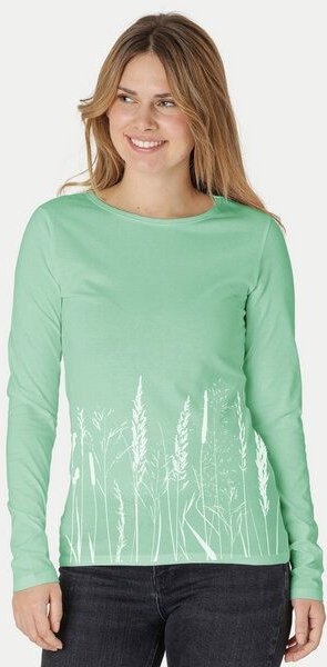Peaces.bio - handbedruckte Biomode Bio-Damen-Langarmshirt Gräservielfalt