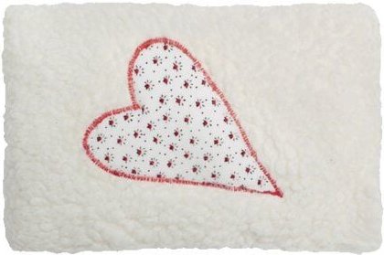Efie Wärmekissen Herz, rote Streublümchen aus Dinkelkorn kbA