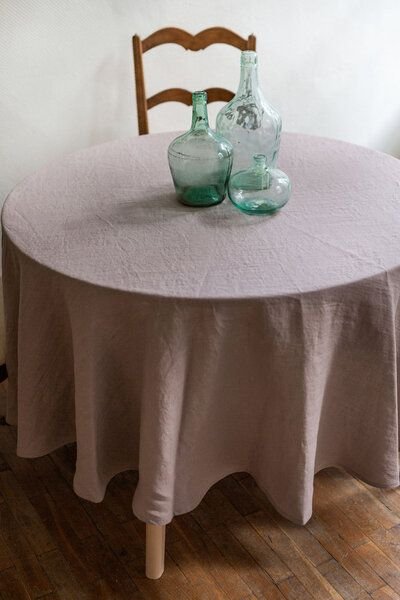 AmourLinen Runde Leinentischdecke