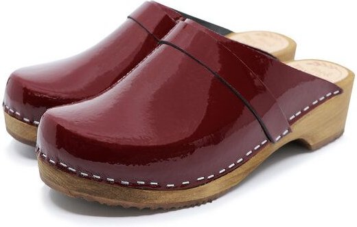 LYCKA - Lack wein - rot schwedische Holz Clogs von me&myClogs - low heel