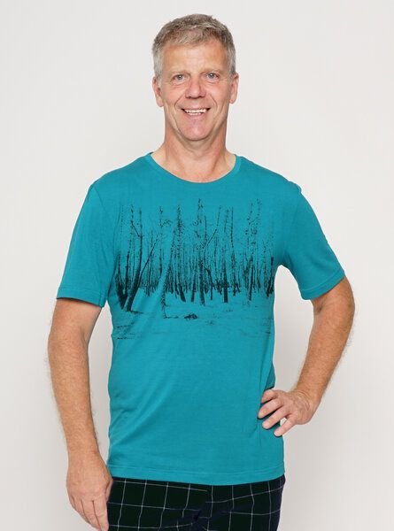 Peaces.bio - handbedruckte Biomode Lieber Wieder Shirt Herren Woodland