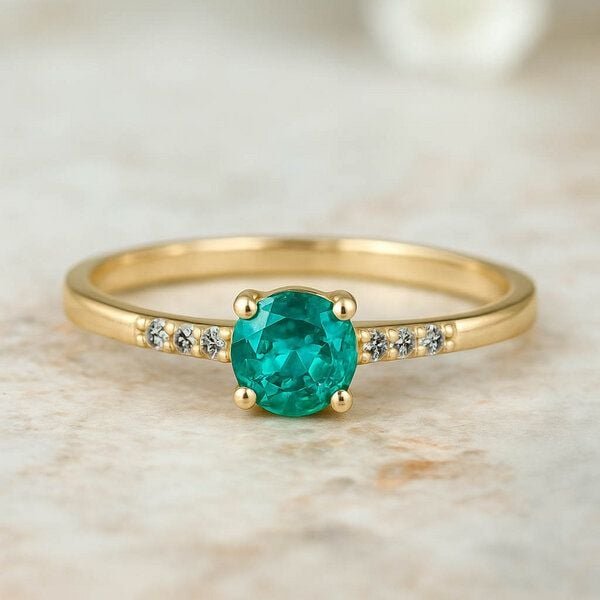 Spirit of Island Gold Ring | Grüner Lotus Smaragd