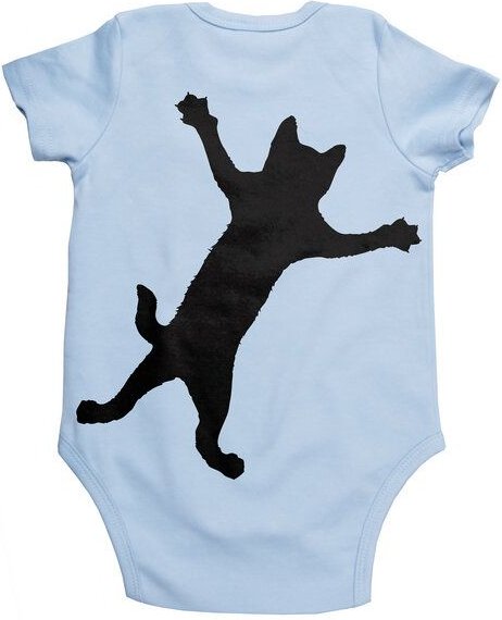 HANDGEDRUCKT "Klammerkatze" Baby Body
