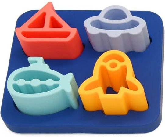 PETIKIDS Silikon-Lernspielzeug – Puzzle mit Fahrzeugen