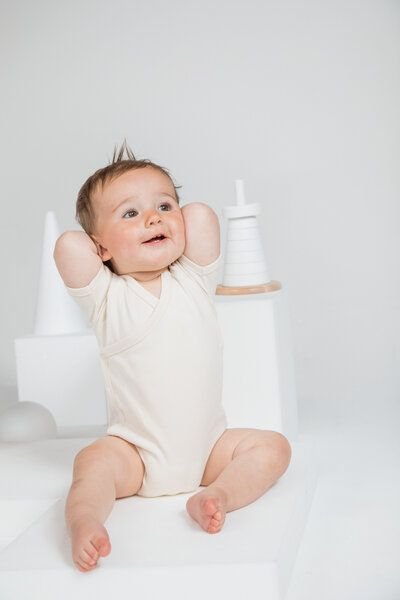 Babybugz Baby Kimono Wickelbody Strampler Kurzarm