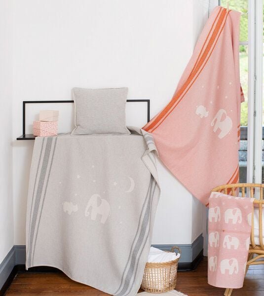 David Fussenegger Leichte Kinder Baumwolldecke Elefanten 100 x 140 aus Recycling-Baumwolle