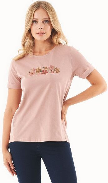 ORGANICATION T-Shirt aus Bio-Baumwolle mit Blumen-Stickerei