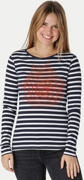 Peaces.bio - handbedruckte Biomode Bio-Damen-Langarmshirt Rose