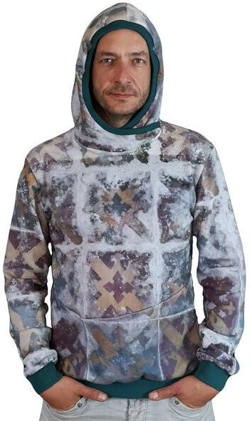 liebewicht Pullover Hoodie Sweater grau bunt gemustert aus Biobaumwolle